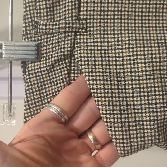 NWT Carolina Belle women's slim trousers, black & tan plaid, size 6 - Picture 4 of 15